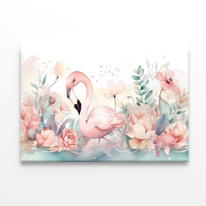 Happy Flamingo Watercolor Style Print 100% Australian Made - Bella Home Decor