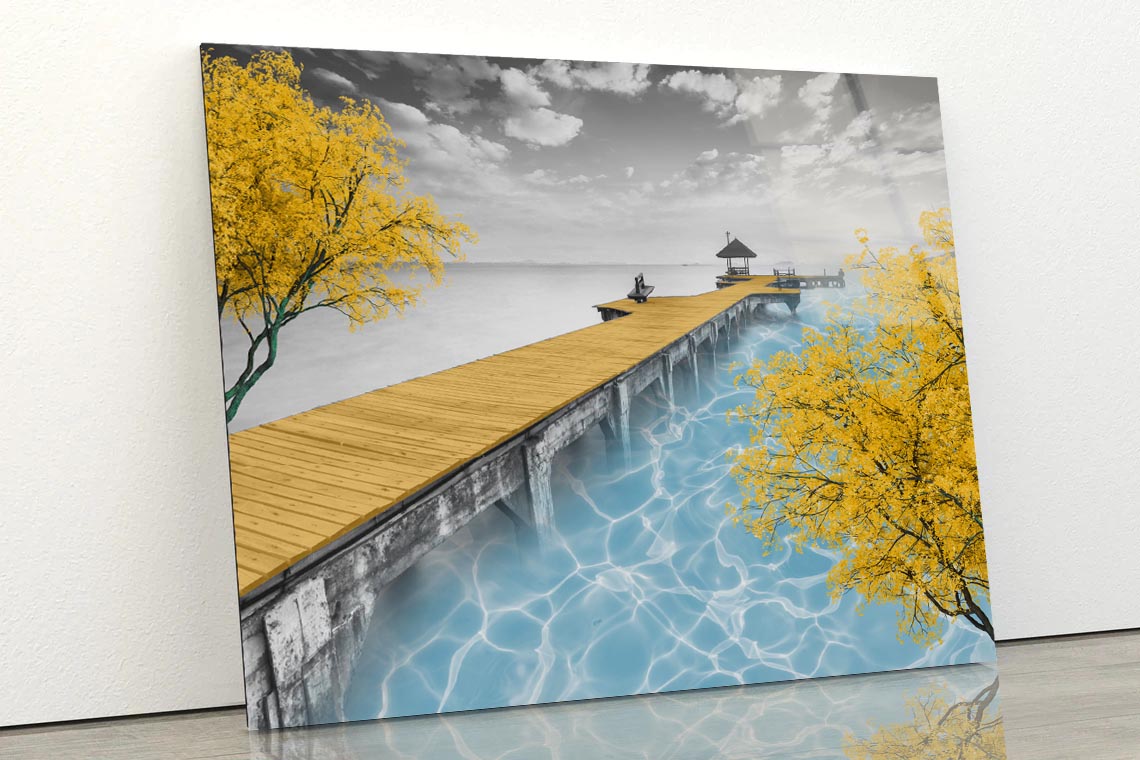 Gold Bridge Acrylic Glass Print Tempered Glass Wall Art 100% Made in Australia Ready to Hang