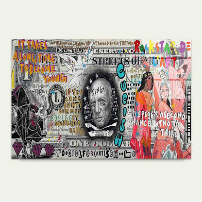 Street Pop Art Currency Tempered Glass Printing Wall Art Australian Made Quality