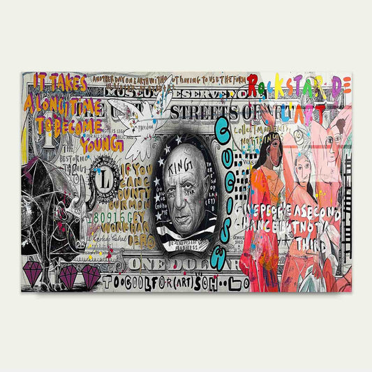 Street Pop Art Currency Tempered Glass Printing Wall Art Australian Made Quality