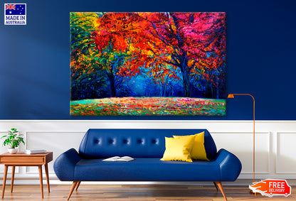 Autumn Forest Leaves Oil Painting Wall Art Limited Edition High Quality Print