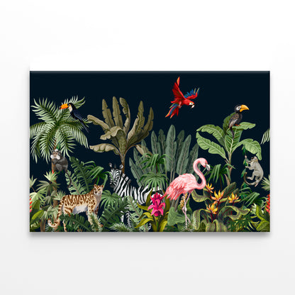 Animals in a Tropical Area Print 100% Australian Made - Bella Home Decor