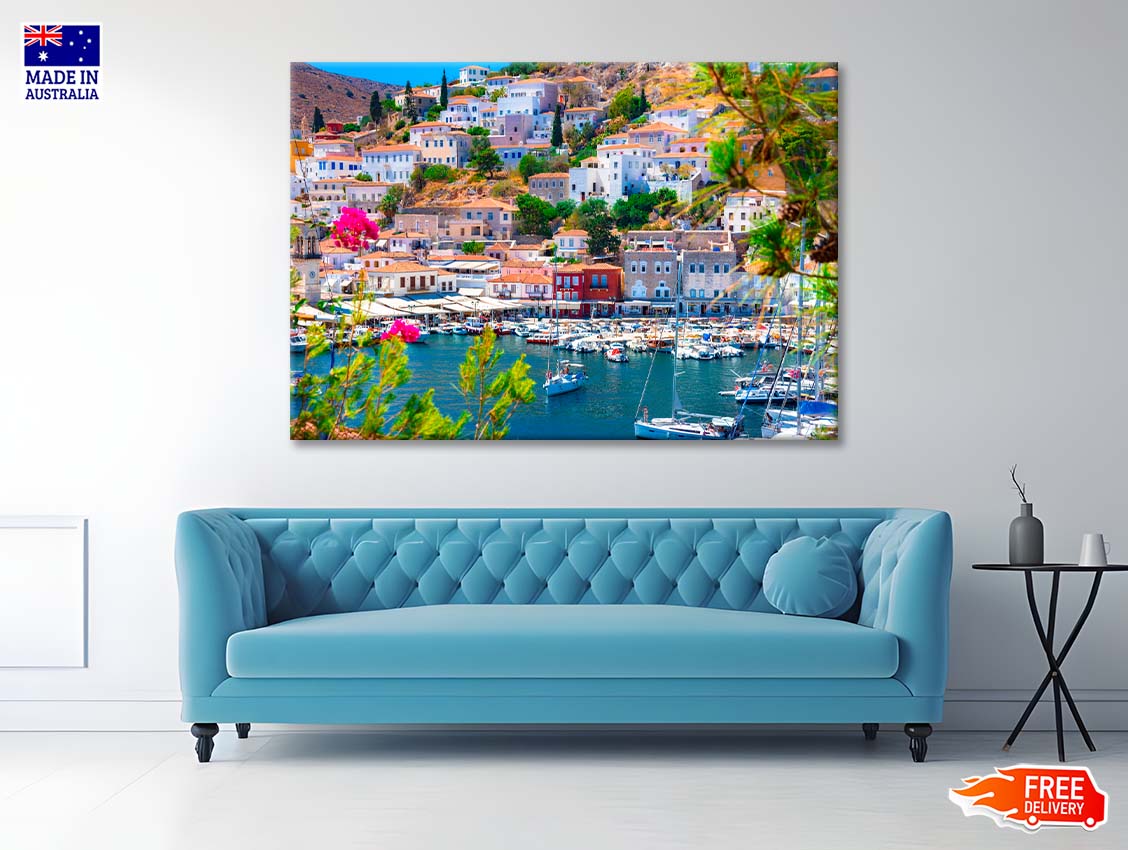 View of the Amazing Hydra Island Greece Print 100% Australian Made