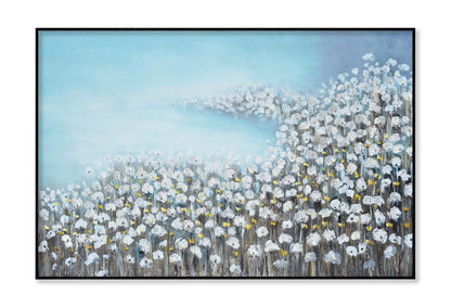 A Sea Of Flowers, Blue and Gold Wall Art Limited Edition High Quality Print