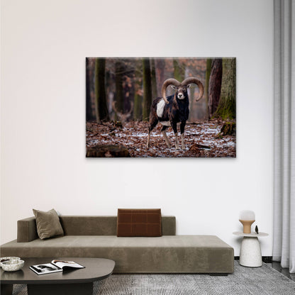 Mouflon Man in the Winter Forest Wall Art Decor 100% Australian Made