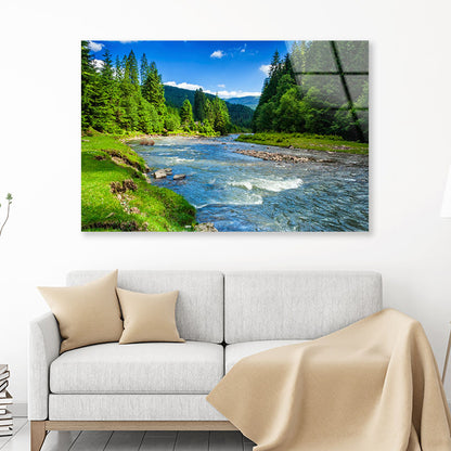 Mountain River Acrylic Glass Print Tempered Glass Wall Art 100% Made in Australia Ready to Hang