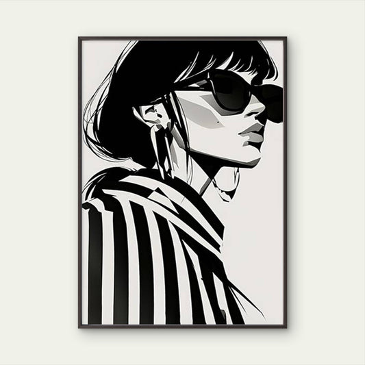 Black and White Fashion Woman Illustration Fashion Home Decor Premium Quality Poster Print Choose Your Sizes - Bella Home Decor