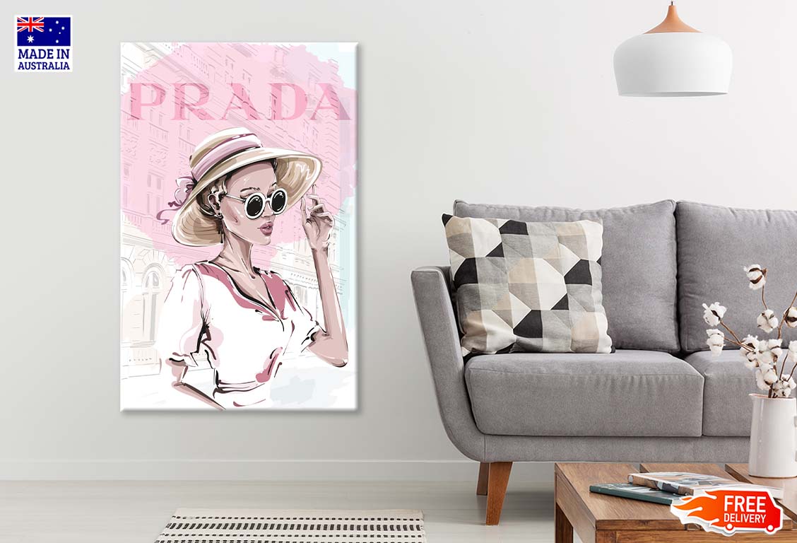 Pink Lady With Hat Fashion Store Art Print 100% Australian Made