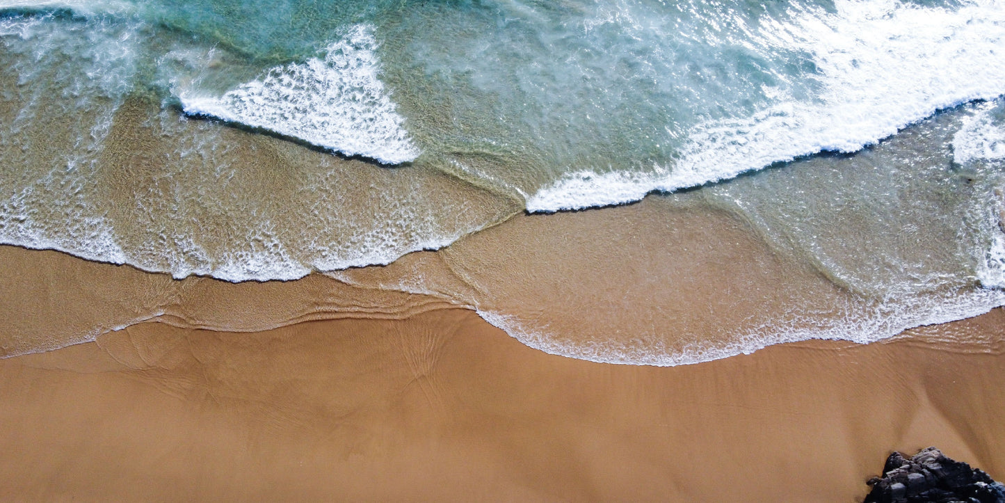Sea Waves Breaking Sandy Beach Wall Art Canvas Office Home Room Framed 120x60cm