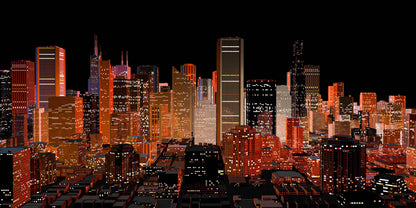 Modern City Skyline Night View Wall Art Canvas Office Home Room Framed 120x60cm - Bella Home Decor