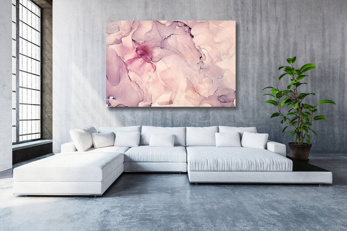 Pink Abstract Art Acrylic Glass Print Tempered Glass Wall Art 100% Made in Australia Ready to Hang