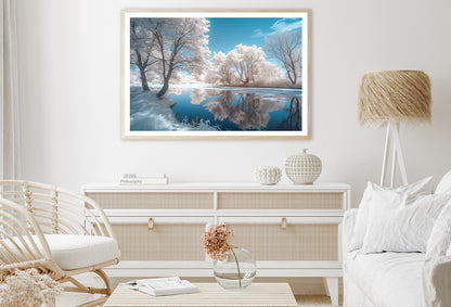 Infrared View of Pond and Trees Home Decor Premium Quality Poster Print Choose Your Sizes - Bella Home Decor