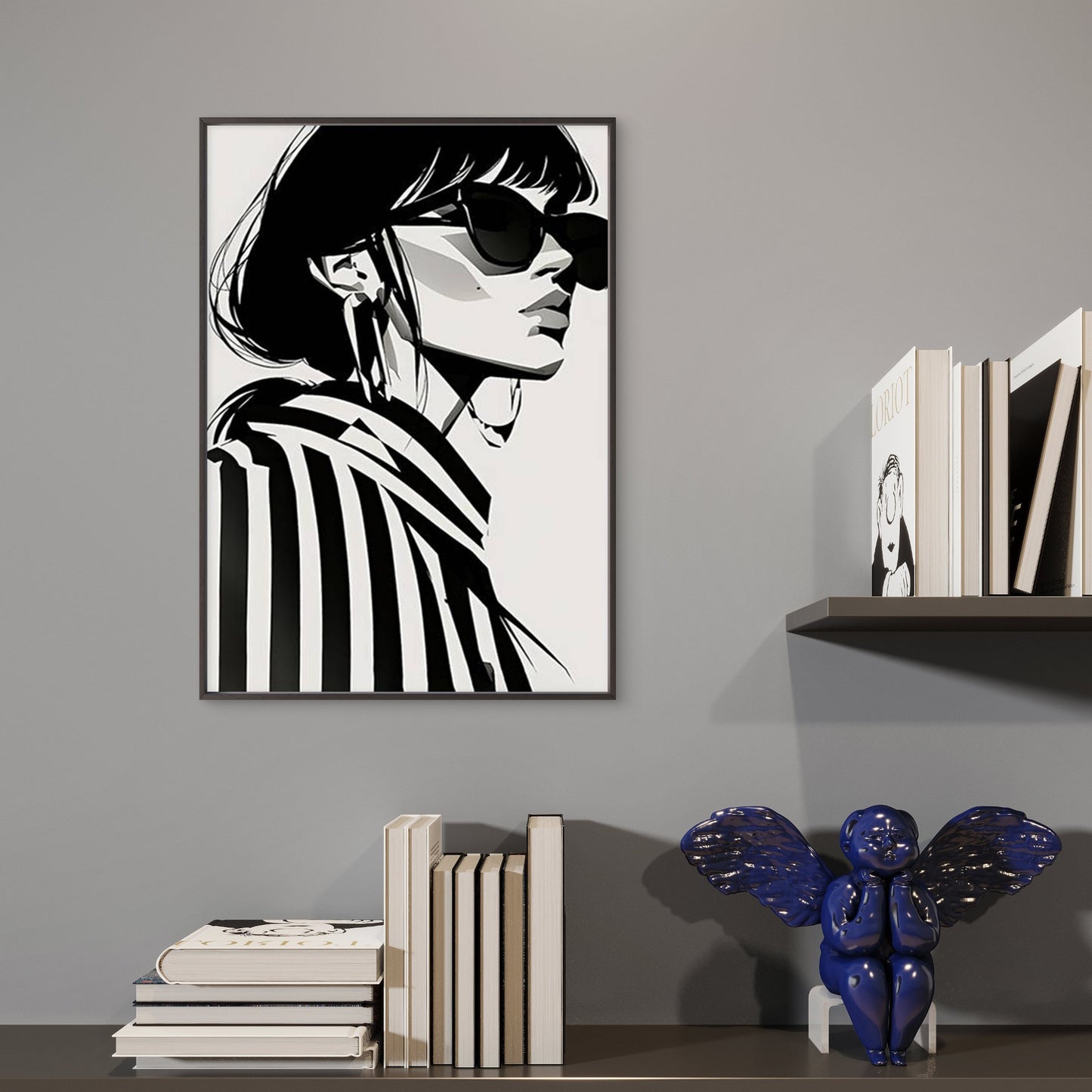 Black and White Fashion Woman Illustration Fashion Home Decor Premium Quality Poster Print Choose Your Sizes - Bella Home Decor