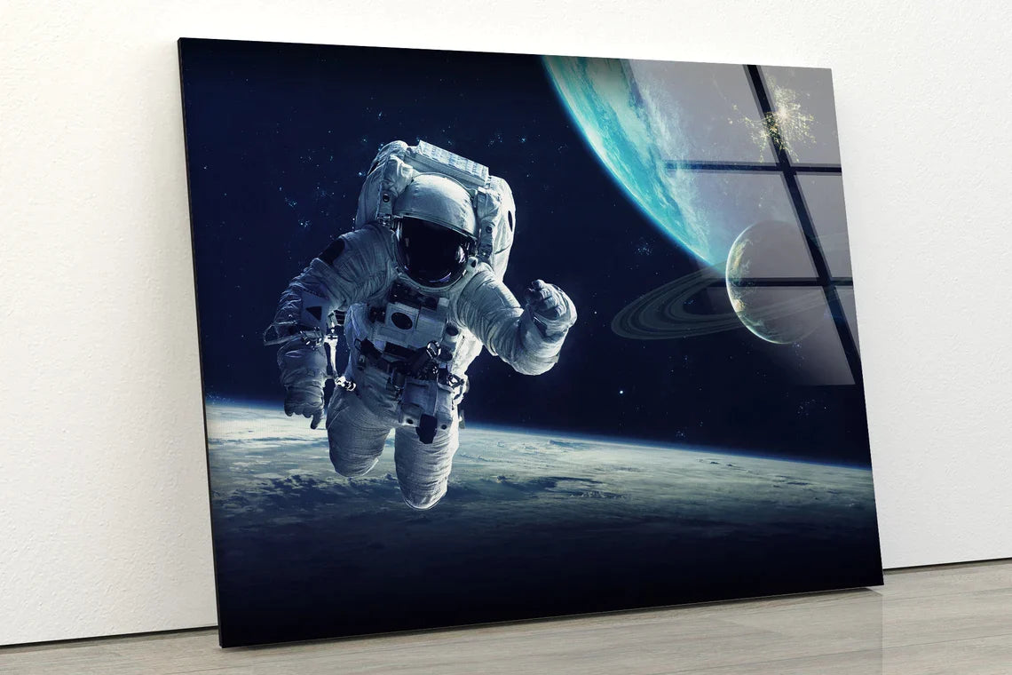 Astronaut & Planets UV Direct Aluminum Print Australian Made Quality