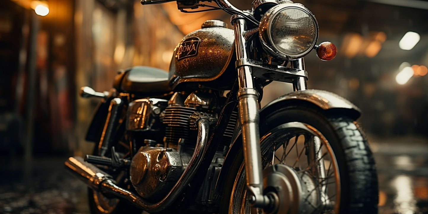 Classic Vintage Motorcycle Vehicle Wall Art Canvas Office Home Framed 120x60cm
