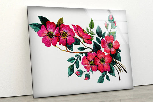 Pink Floral Art Design UV Direct Aluminum Print Australian Made Quality