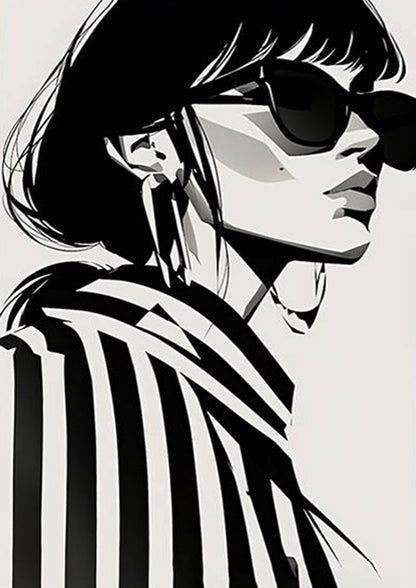 Black and White Fashion Woman Illustration Fashion Home Decor Premium Quality Poster Print Choose Your Sizes - Bella Home Decor