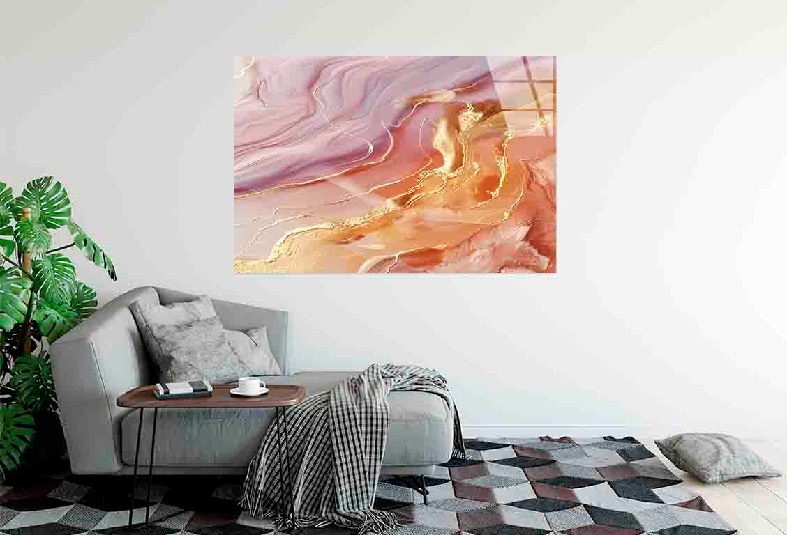 Chic Abstract Geode Art Tempered Glass Printing Wall Art Australian Made Quality