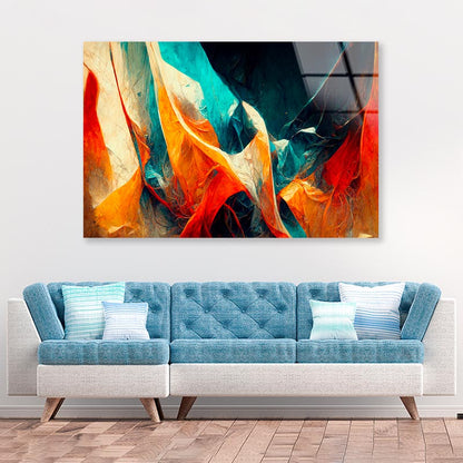 Colorful Abstract Design  Acrylic Glass Print Tempered Glass Wall Art 100% Made in Australia Ready to Hang - Bella Home Decor