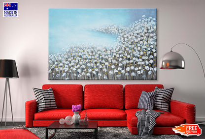 A Sea Of Flowers, Blue and Gold Wall Art Limited Edition High Quality Print