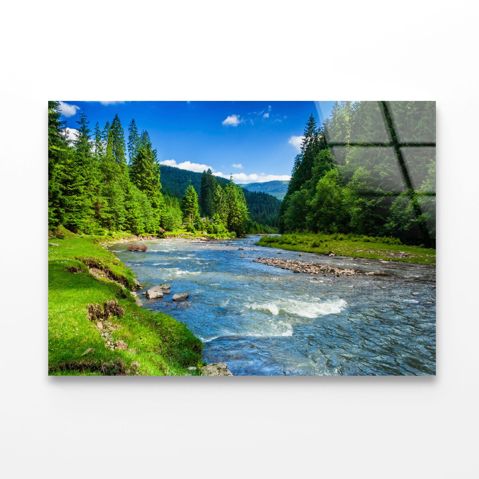 Mountain River Acrylic Glass Print Tempered Glass Wall Art 100% Made in Australia Ready to Hang