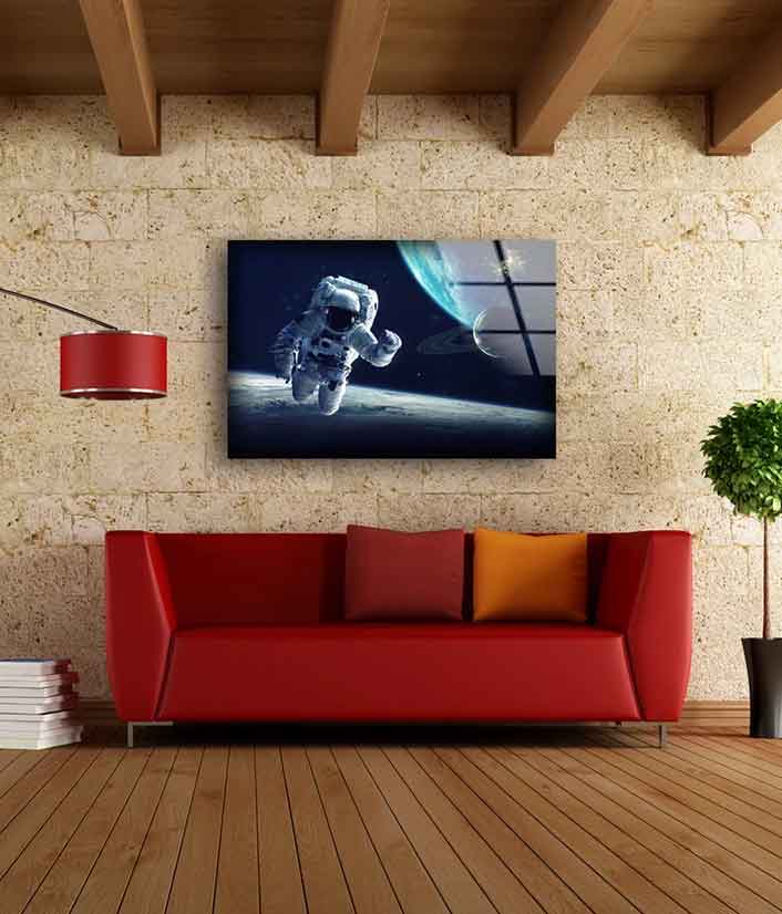 Astronaut & Planets UV Direct Aluminum Print Australian Made Quality