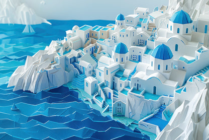 Water, Ice and Snow Origami Paper Print 100% Australian Made - Bella Home Decor