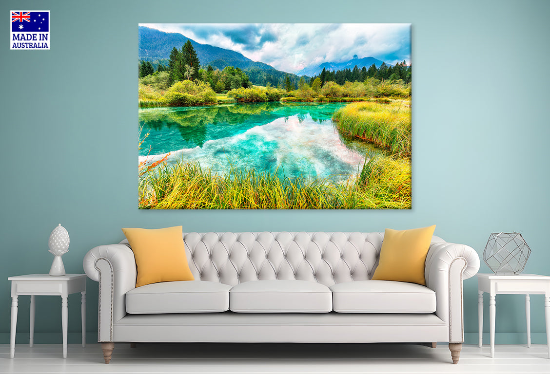 Summer Zelenci Lake Reflections in Water Slovenia Wall Art Decor 100% Australian Made