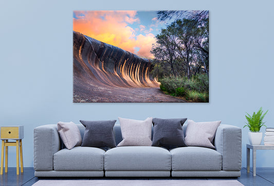 Wave Rock Western Australia Sunset Wall Art Decor 100% Australian Made