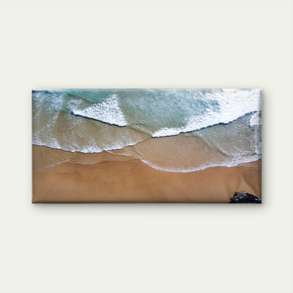 Sea Waves Breaking Sandy Beach Wall Art Canvas Office Home Room Framed 120x60cm