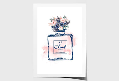 Blue Pink Perfume Wall Art Limited Edition High Quality Print Unframed Roll Canvas None