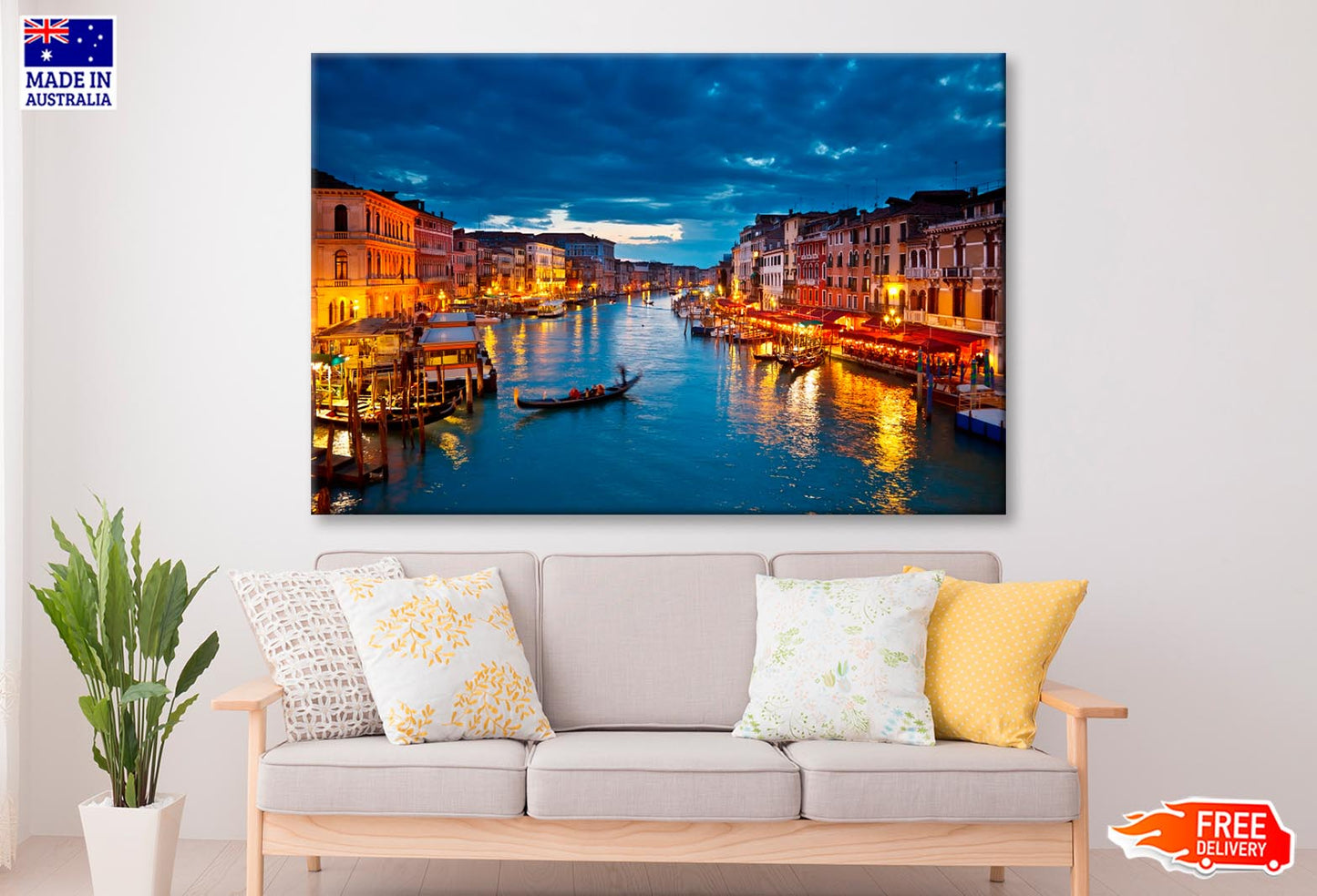 Grand Canal at Night, Venice Wall Art Decor 100% Australian Made