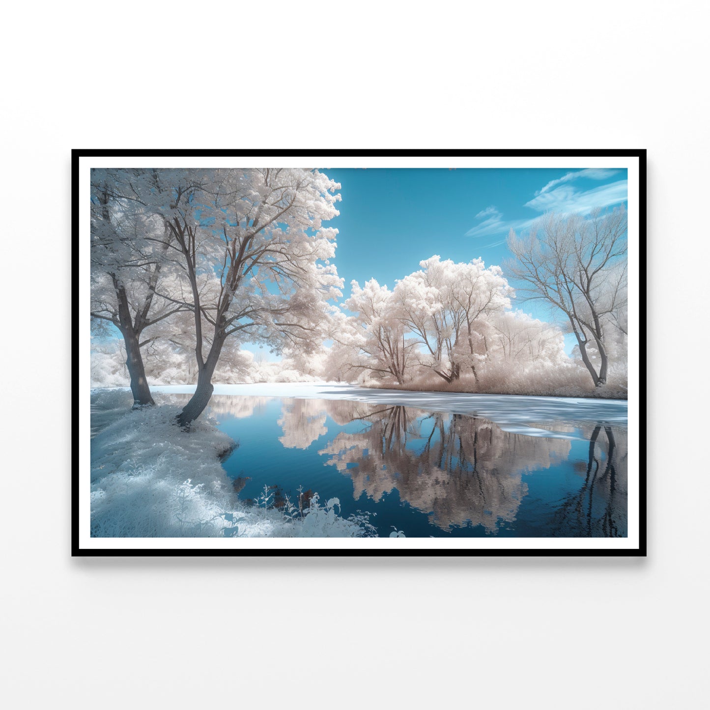 Infrared View of Pond and Trees Home Decor Premium Quality Poster Print Choose Your Sizes - Bella Home Decor