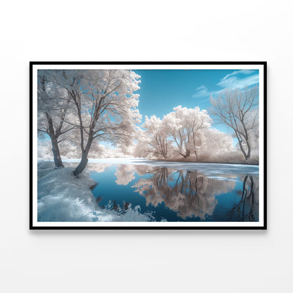 Infrared View of Pond and Trees Home Decor Premium Quality Poster Print Choose Your Sizes - Bella Home Decor