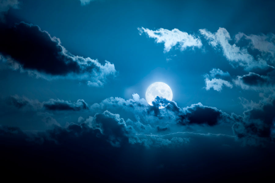 Full Moon Night Acrylic Glass Print Tempered Glass Wall Art 100% Made in Australia Ready to Hang - Bella Home Decor