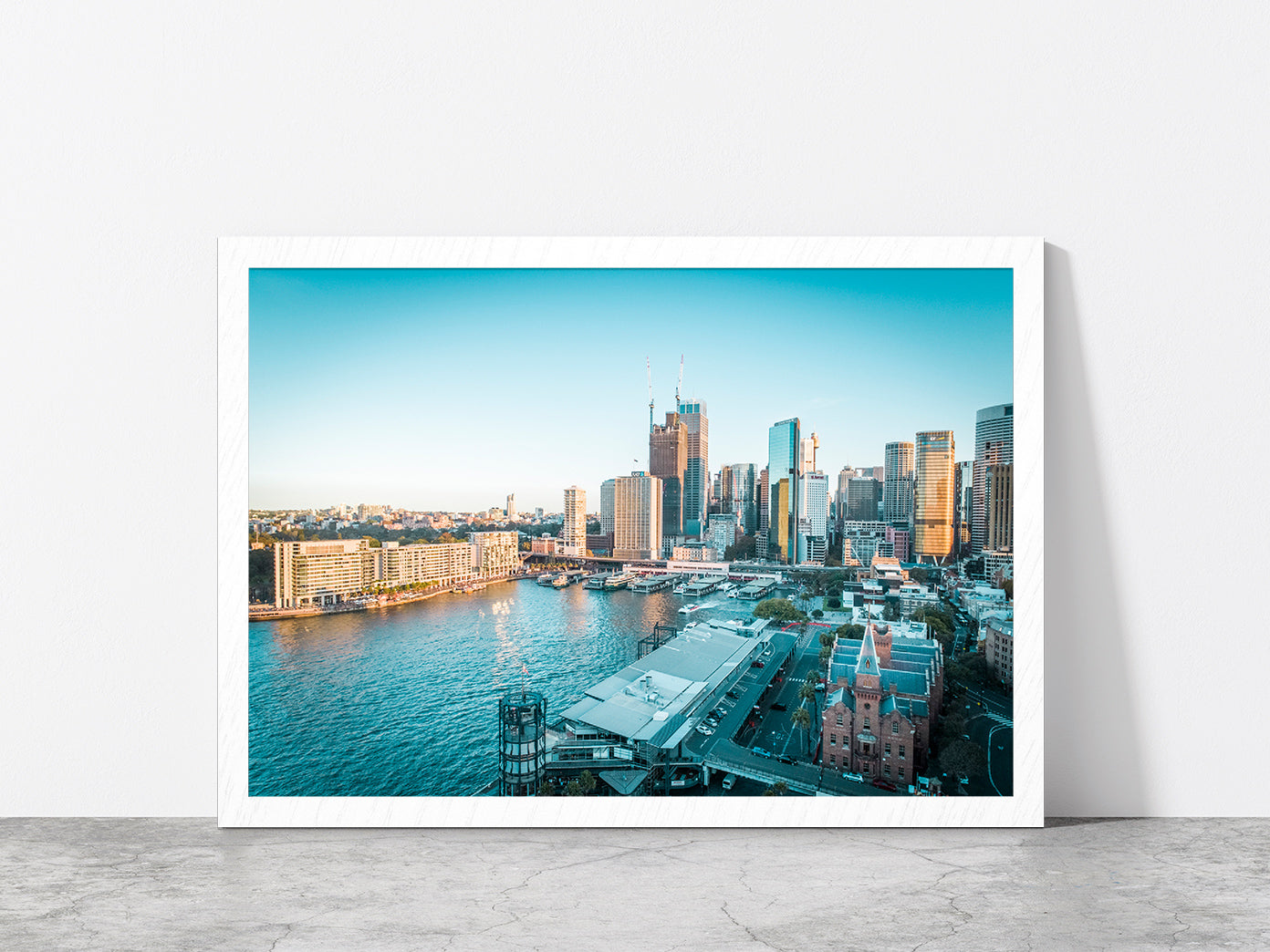 Victoria Park In Sydney Cityscape Glass Framed Wall Art, Ready to Hang Quality Print Without White Border White