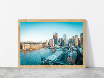 Victoria Park In Sydney Cityscape Glass Framed Wall Art, Ready to Hang Quality Print Without White Border Oak