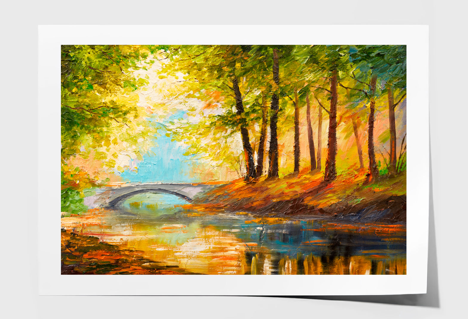 Forest Near The River Oil Painting Limited Edition High Quality Print Unframed Roll Canvas None