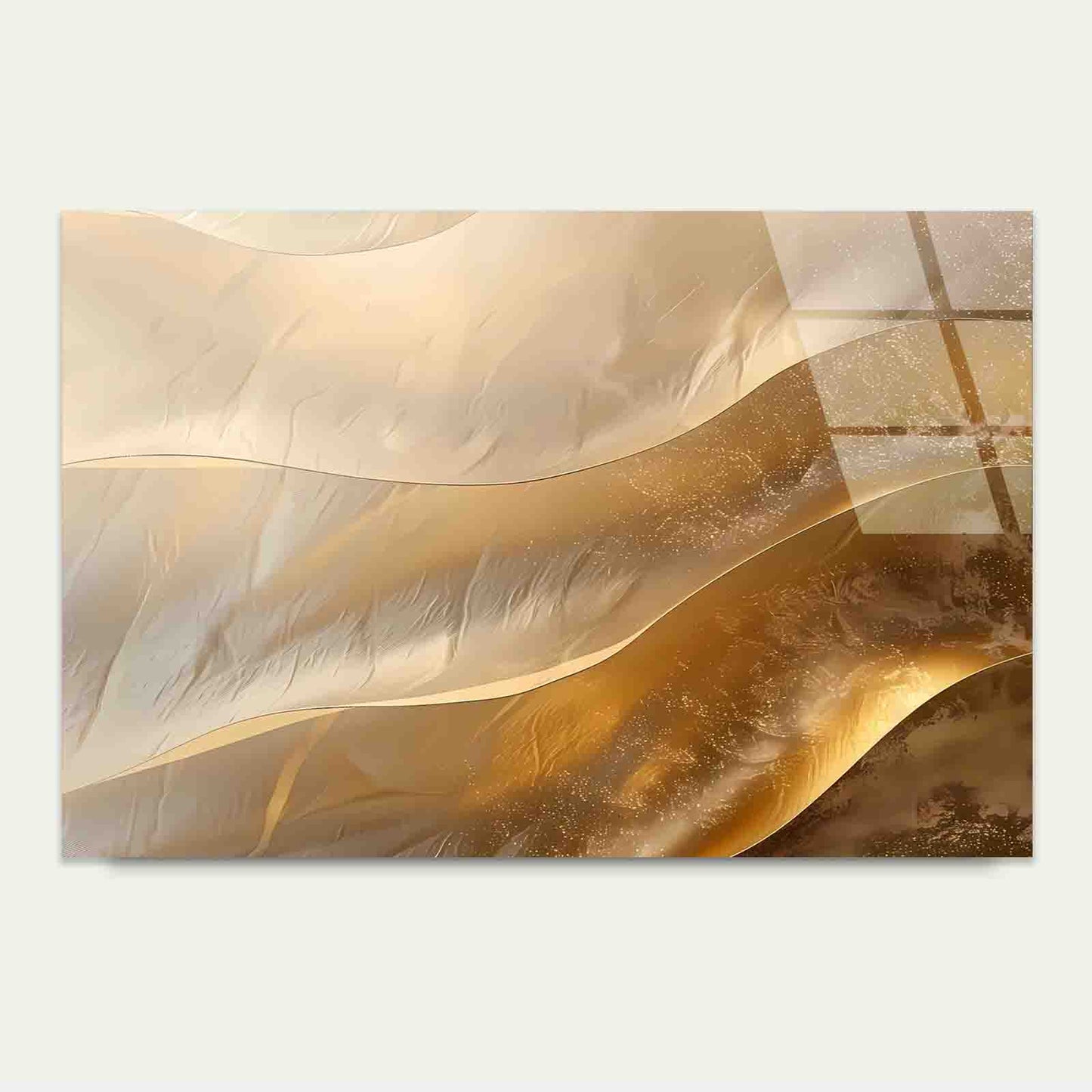 Abstract Warm Glitter Tempered Glass Printing Wall Art Australian Made Quality