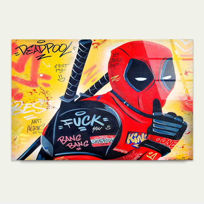 Edgy Crimson Street Art Tempered Glass Printing Wall Art Australian Made Quality - Bella Home Decor