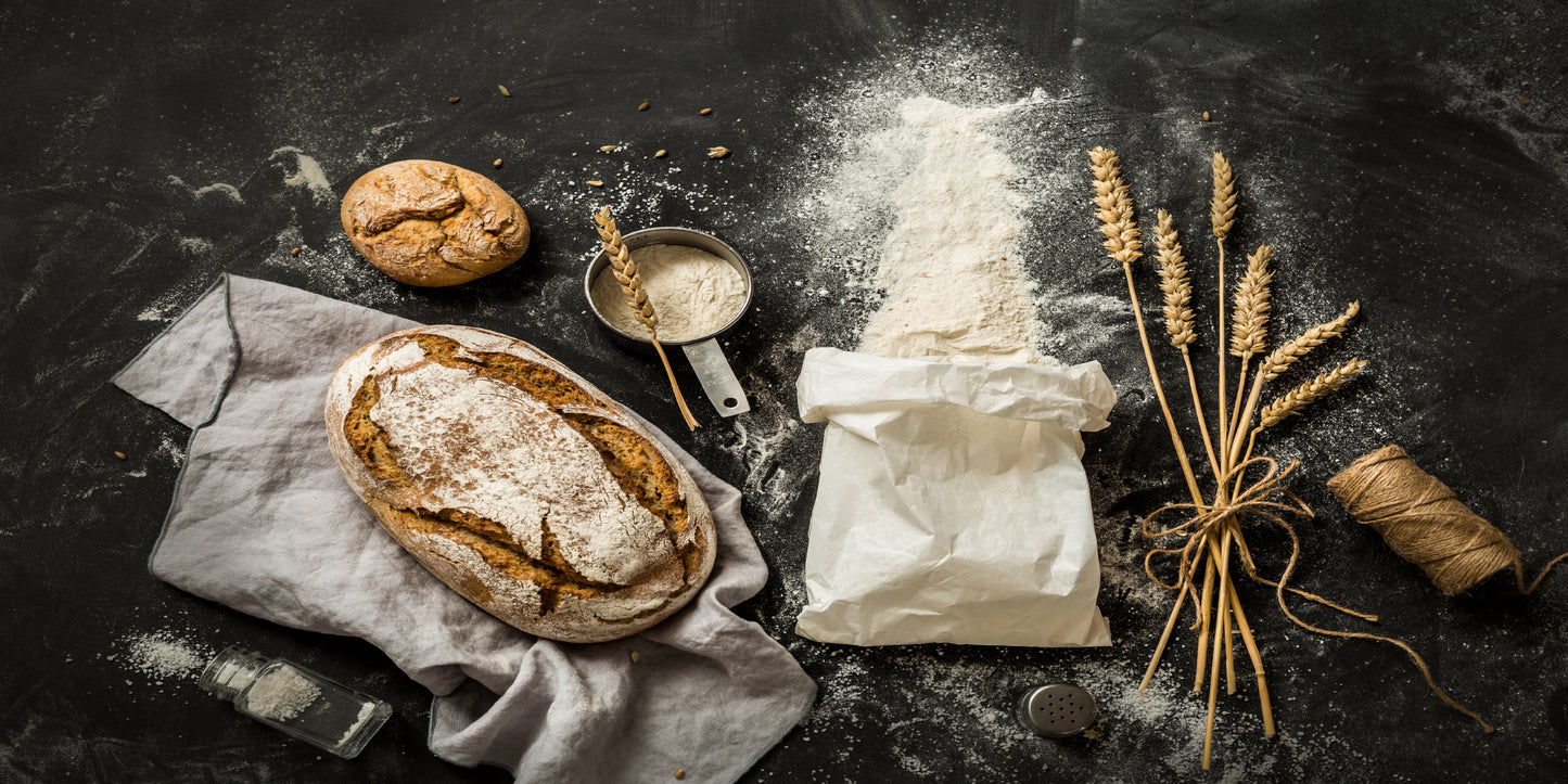 Rustic Sourdough Bread Wheat Wall Art Canvas Office Home Room Framed 120x60cm - Bella Home Decor