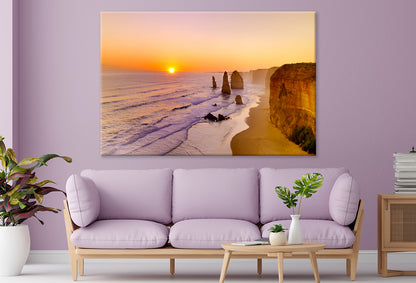 Sunset Sea with Rocks Stunning Design Print 100% Australian Made