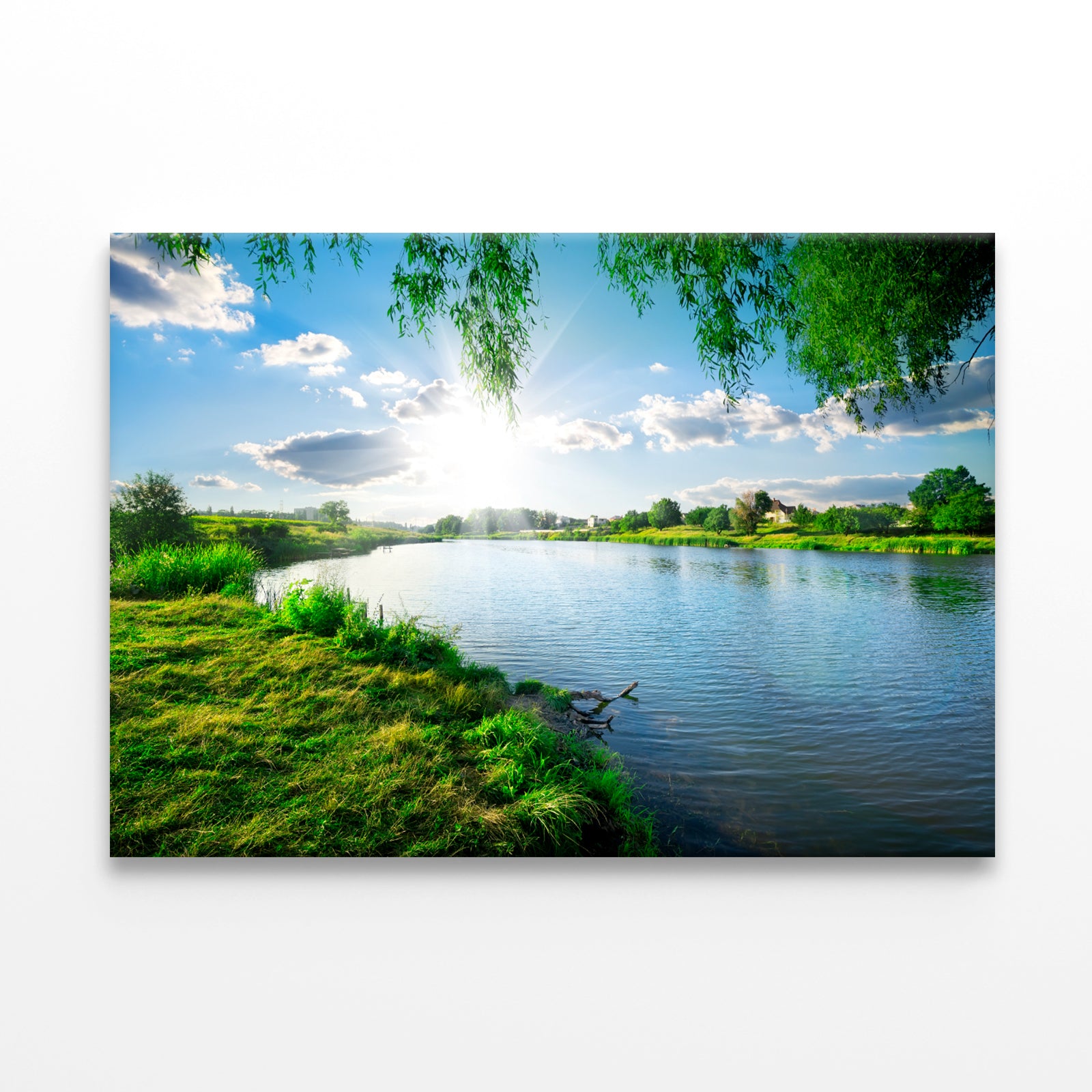 Sunny Day on Calm River in Summer  Wall Art Decor 100% Australian Made - Bella Home Decor