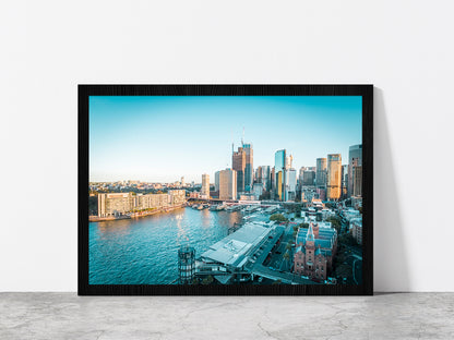 Victoria Park In Sydney Cityscape Glass Framed Wall Art, Ready to Hang Quality Print Without White Border Black