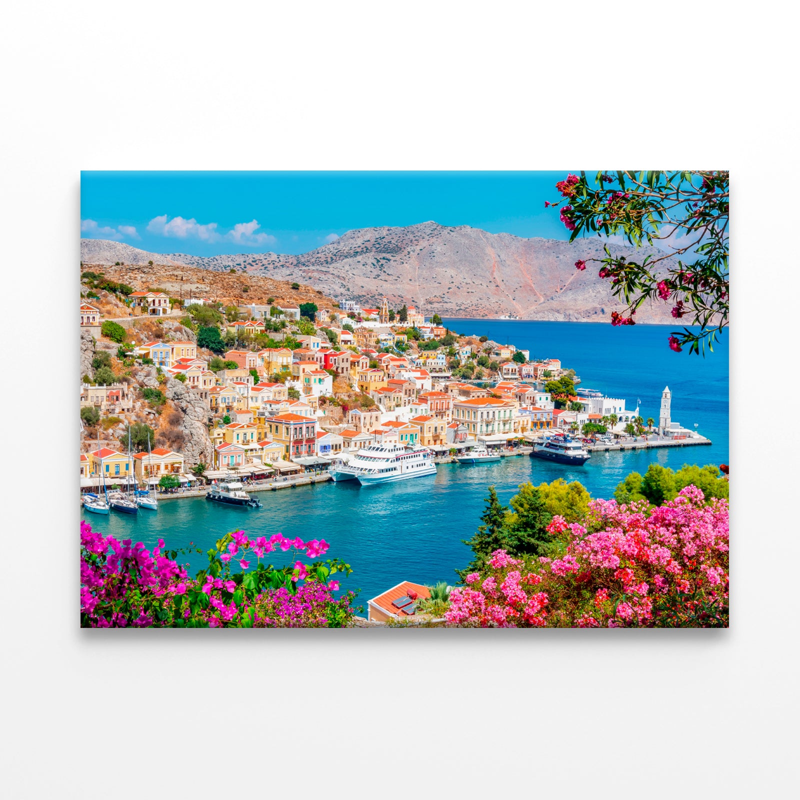 Symi Town Cityscape, Greece Wall Art Decor 100% Australian Made - Bella Home Decor