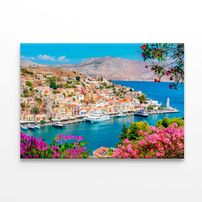 Symi Town Cityscape, Greece Wall Art Decor 100% Australian Made - Bella Home Decor