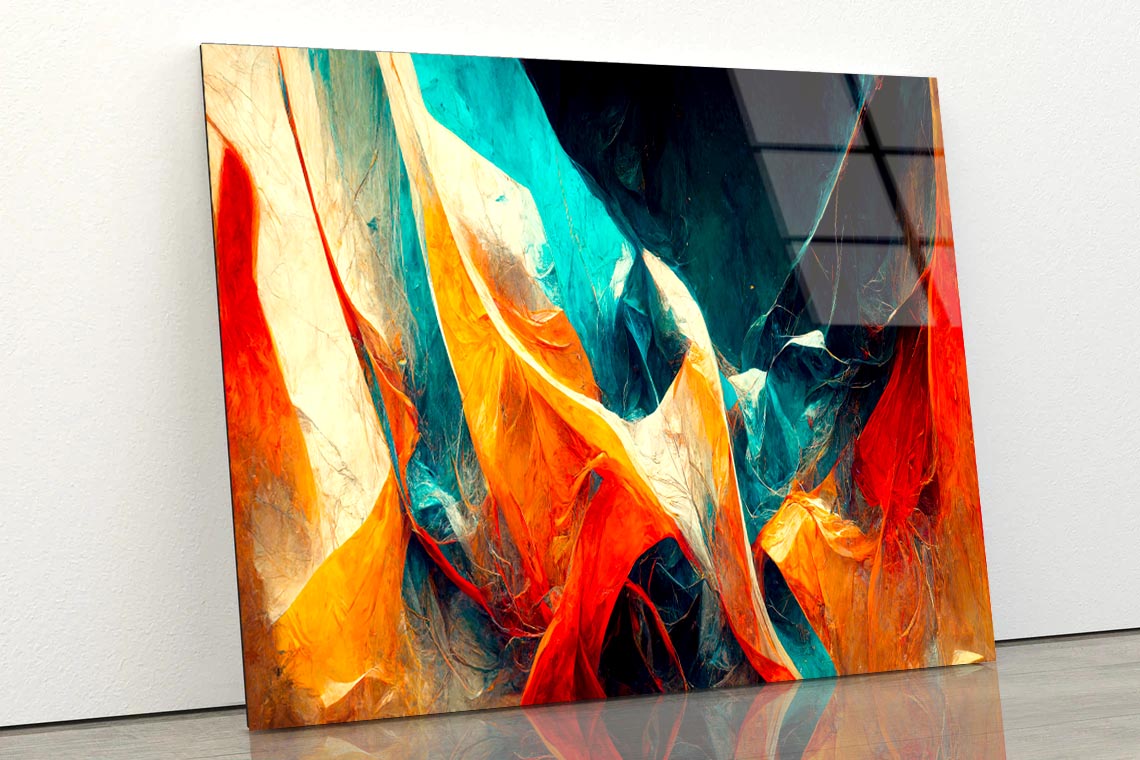 Colorful Abstract Design  Acrylic Glass Print Tempered Glass Wall Art 100% Made in Australia Ready to Hang - Bella Home Decor