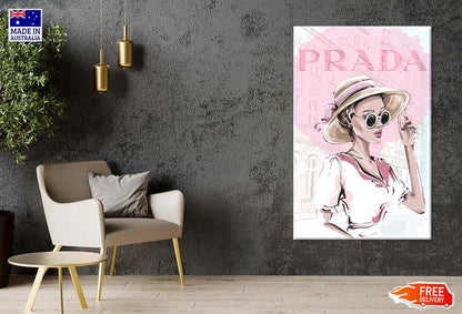 Pink Lady With Hat Fashion Store Art Print 100% Australian Made