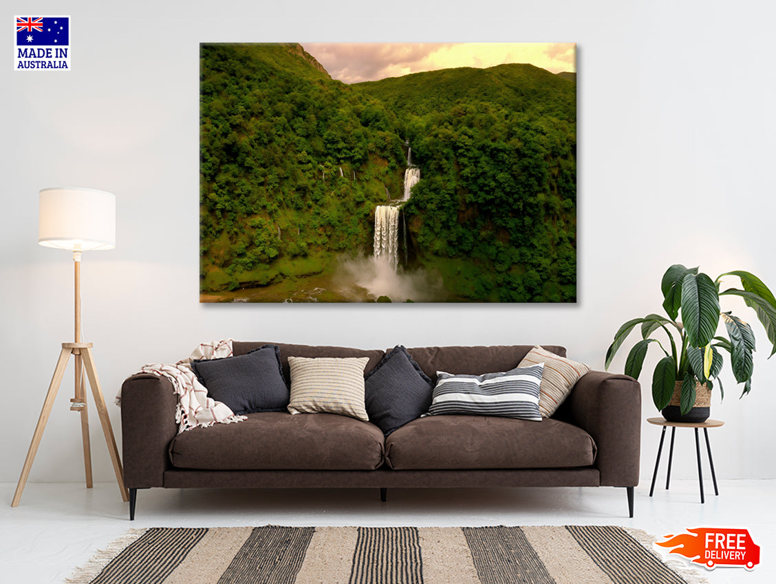 Waterfall in the Forest View Print 100% Australian Made - Bella Home Decor