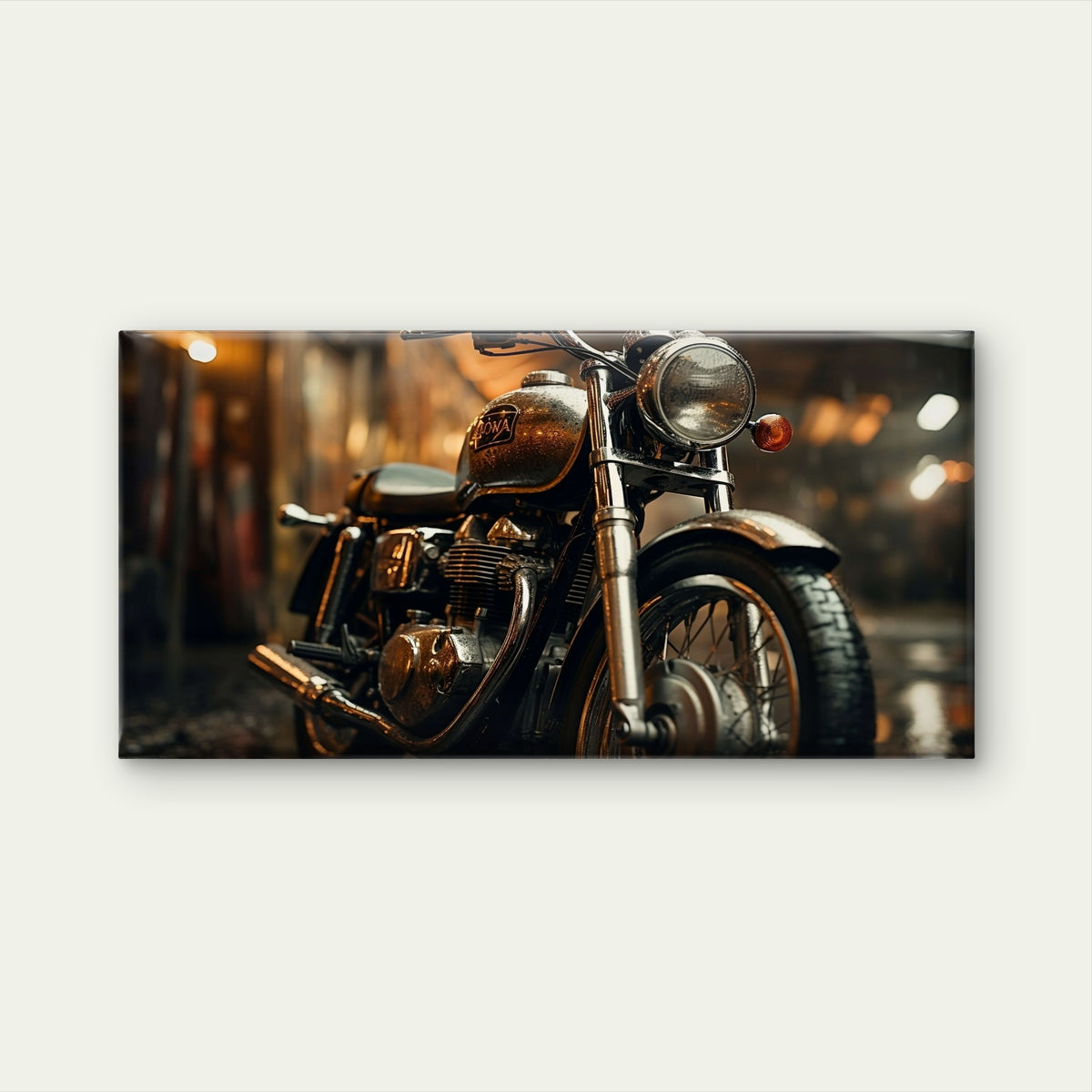 Classic Vintage Motorcycle Vehicle Wall Art Canvas Office Home Framed 120x60cm